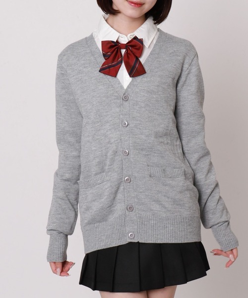 WEGO（ウィゴー）の「WEGO/ベーシックニットカーディガン（カーディガン/ボレロ・レディース・杢グレー/ブラック/ネイビー/ダークグレー/ライトピンク/ベージュ/オフホワイト/ワイン/ブラウン・LARGE/X-LARGE/MEDIUM）」の5枚目の写真