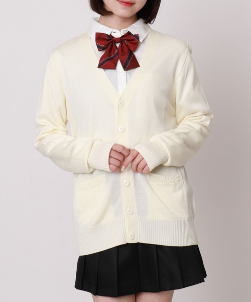 WEGO（ウィゴー）の「WEGO/ベーシックニットカーディガン（カーディガン/ボレロ・レディース・杢グレー/ブラック/ネイビー/ダークグレー/ライトピンク/ベージュ/オフホワイト/ワイン/ブラウン・LARGE/X-LARGE/MEDIUM）」の2枚目の写真