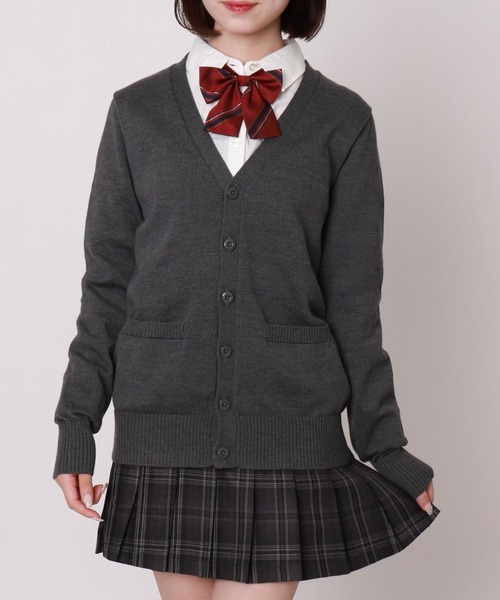 WEGO（ウィゴー）の「WEGO/ベーシックニットカーディガン（カーディガン/ボレロ・レディース・杢グレー/ブラック/ネイビー/ダークグレー/ライトピンク/ベージュ/オフホワイト/ワイン/ブラウン・LARGE/X-LARGE/MEDIUM）」の4枚目の写真