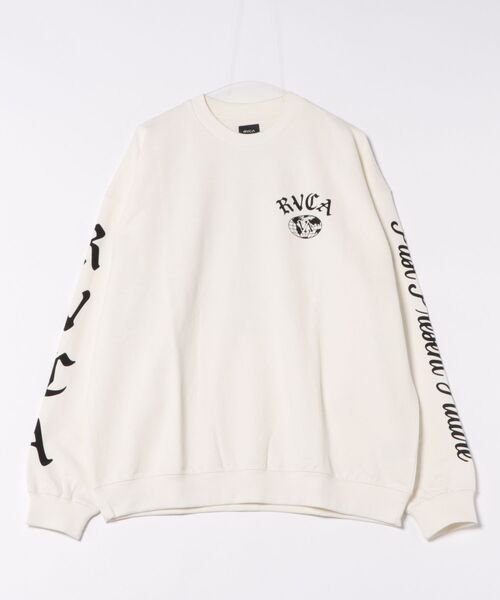 UTAA トレーナー スウェット Mサイズ 白 ホワイト RVCA メンズ VA WORLD WIDE CR トレーナー 【2025年秋冬モデル