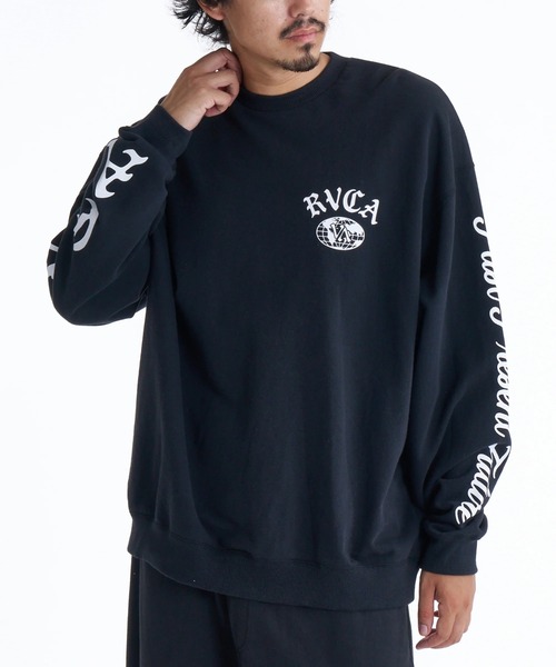 RVCA（ルーカ）の「RVCA メンズ VA WORLD WIDE CR トレーナー 【2025年秋冬モデル】/ルーカ袖・バックプリントスウェットトレーナー( SET UP/セットアップ対応)（スウェット・メンズ・オフホワイト/ブラック/ベージュ/ブラック系その他・SMALL/MEDIUM/LARGE/X-LARGE）」の8枚目の写真