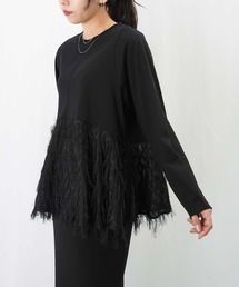 LC/LLL フリンジジャガード切替プルオーバー