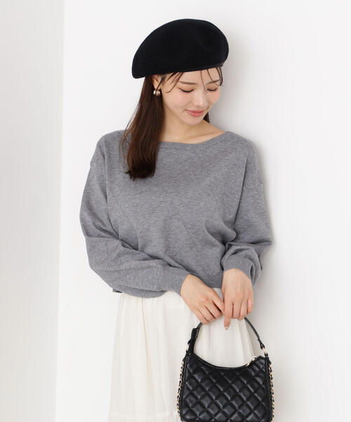 PROPORTION BODY DRESSING(プロポーションボディドレッシング)の「<ハンドウォッシャブル>ダイヤ柄短丈ニット / 1215270919(ニット/セーター・レディース・グレー系その他/ベージュ/ブラウン系その他/ブルー・FREE)」の7枚目の写真