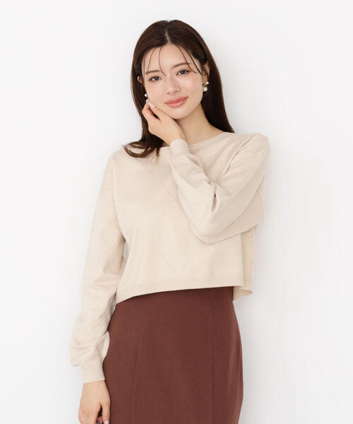 PROPORTION BODY DRESSING(プロポーションボディドレッシング)の「<ハンドウォッシャブル>ダイヤ柄短丈ニット / 1215270919(ニット/セーター・レディース・グレー系その他/ベージュ/ブラウン系その他/ブルー・FREE)」の14枚目の写真