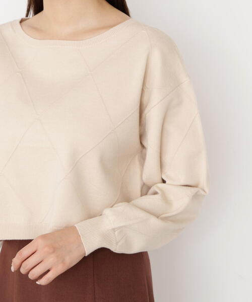 PROPORTION BODY DRESSING(プロポーションボディドレッシング)の「<ハンドウォッシャブル>ダイヤ柄短丈ニット / 1215270919(ニット/セーター・レディース・グレー系その他/ベージュ/ブラウン系その他/ブルー・FREE)」の22枚目の写真