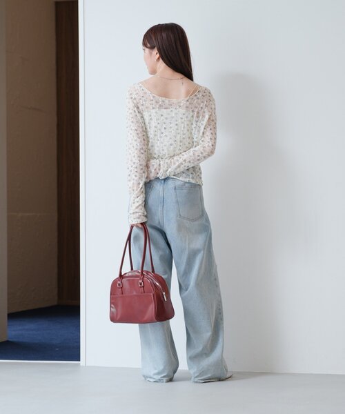 Kastane(カスタネ)の「【500mlペットボトル収納可】スリックボストンバッグ(ボストンバッグ・レディース・ダークブラウン/バーガンディー/ブラック・FREE)」の5枚目の写真