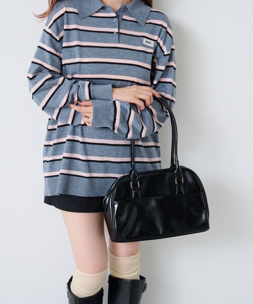 Kastane(カスタネ)の「【500mlペットボトル収納可】スリックボストンバッグ(ボストンバッグ・レディース・ダークブラウン/バーガンディー/ブラック・FREE)」の14枚目の写真