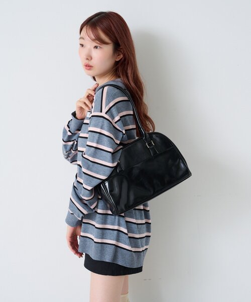 Kastane(カスタネ)の「【500mlペットボトル収納可】スリックボストンバッグ(ボストンバッグ・レディース・ダークブラウン/バーガンディー/ブラック・FREE)」の15枚目の写真