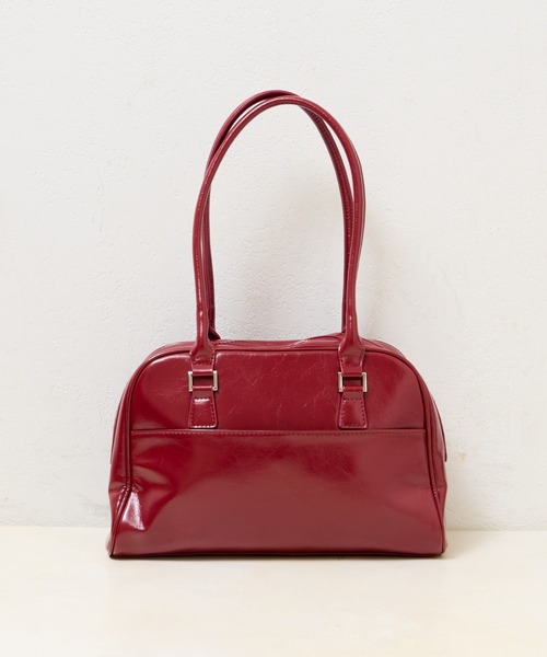 Kastane(カスタネ)の「【500mlペットボトル収納可】スリックボストンバッグ(ボストンバッグ・レディース・ダークブラウン/バーガンディー/ブラック・FREE)」の3枚目の写真