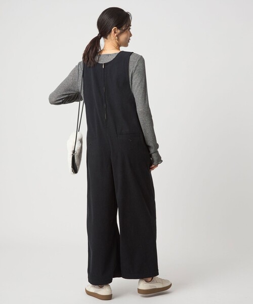 green label relaxing（グリーンレーベルリラクシング）の「オルマイ コール ジャージー オールインワン マシンウォッシャブル ストレッチ（つなぎ/オールインワン・レディース・ブラック/モカ/ベージュ・38/36）」の9枚目の写真