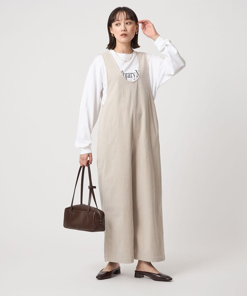 green label relaxing（グリーンレーベルリラクシング）の「オルマイ コール ジャージー オールインワン マシンウォッシャブル ストレッチ（つなぎ/オールインワン・レディース・ブラック/モカ/ベージュ・38/36）」の11枚目の写真