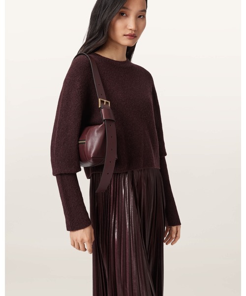 ALLSAINTS(オールセインツ)の「VEGA LEATHER MINI BAG | VEGA レザー ミニ バッグ(ショルダーバッグ・レディース・レッド系・ONE SIZE)」の2枚目の写真