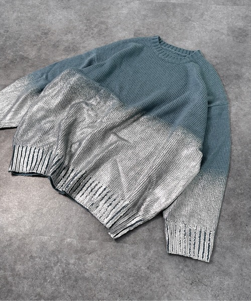セール】【jiasecond.】箔プリントオーバーニット / トップス プル