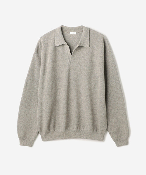 crepuscule(クレプスキュール)の「crepuscule | 鹿の子 スキッパーポロシャツ MEN(ニット/セーター・メンズ・グレー/ブラック・2/1)」の3枚目の写真