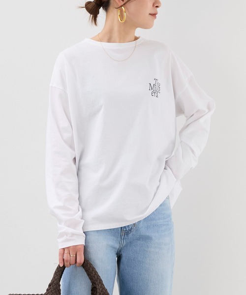 MICA&DEAL(マイカ&ディール)の「バックプリントロゴロングTシャツ(Tシャツ/カットソー・レディース・ホワイト/ベージュ/スミクロ・FREE)」の13枚目の写真