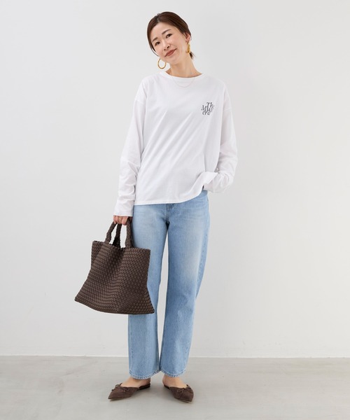 MICA&DEAL(マイカ&ディール)の「バックプリントロゴロングTシャツ(Tシャツ/カットソー・レディース・ホワイト/ベージュ/スミクロ・FREE)」の14枚目の写真