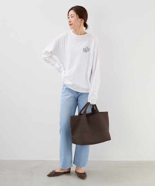 MICA&DEAL(マイカ&ディール)の「バックプリントロゴロングTシャツ(Tシャツ/カットソー・レディース・ホワイト/ベージュ/スミクロ・FREE)」の19枚目の写真