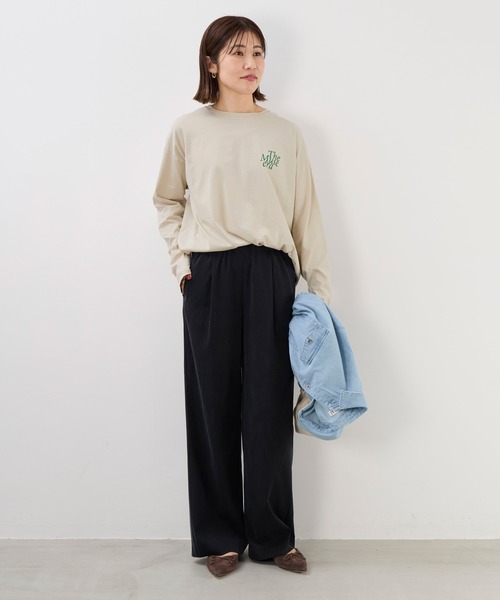 MICA&DEAL(マイカ&ディール)の「バックプリントロゴロングTシャツ(Tシャツ/カットソー・レディース・ホワイト/ベージュ/スミクロ・FREE)」の6枚目の写真