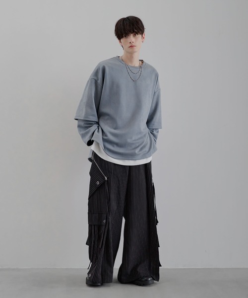 19FW ダブルレイヤードカットソー 長袖 S ダスト レーヨン シルク 19FW