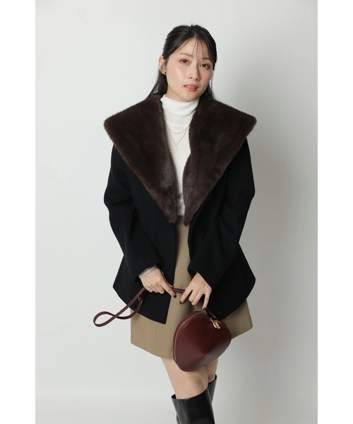 ショールカラーショートダウン アプワイザーリッシェ S ブラック ショールカラーショートダウン アプワイザーリッシェ S ブラック