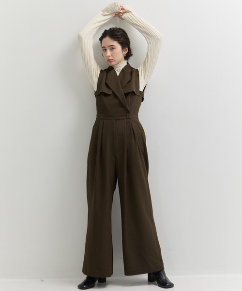 STUDIOUS(ステュディオス)の「【STUDIOUS/ステュディオス】トレンチデザインオールインワン(つなぎ/オールインワン・レディース・ブラック/カーキ・1/2)」の7枚目の写真