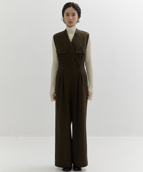 STUDIOUS(ステュディオス)の「【STUDIOUS/ステュディオス】トレンチデザインオールインワン(つなぎ/オールインワン・レディース・ブラック/カーキ・1/2)」の8枚目の写真