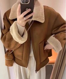 Mejoul | フェイクムートン 裏ボアジップブルゾン(ブルゾン)