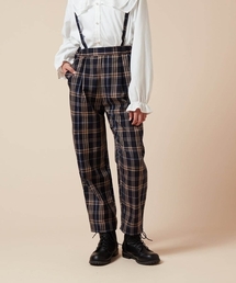 JNBY 未使用　サスペンダー付きパンツ　グレンチェック サスペンダー チェックパンツ」に該当するファッション通販
