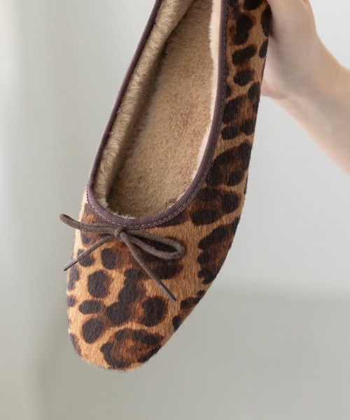 welleg（ウェレッグ）の「ハラコ調 スクエアトゥ バレエシューズ（バレエシューズ・レディース・ブラウン/レオパード/ブラック・21.5cm/22.0cm/22.5cm/23.0cm/23.5cm/24.0cm/24.5cm/25.0cm/25.5cm/26.0cm）」の10枚目の写真