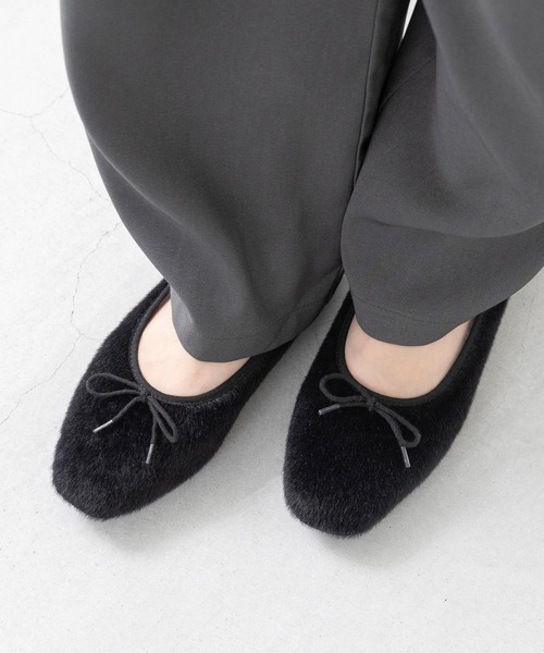 welleg（ウェレッグ）の「ハラコ調 スクエアトゥ バレエシューズ（バレエシューズ・レディース・ブラウン/レオパード/ブラック・21.5cm/22.0cm/22.5cm/23.0cm/23.5cm/24.0cm/24.5cm/25.0cm/25.5cm/26.0cm）」の7枚目の写真