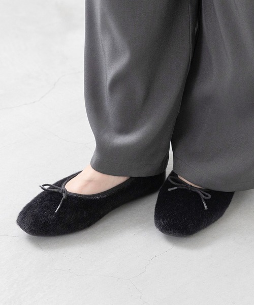 welleg（ウェレッグ）の「ハラコ調 スクエアトゥ バレエシューズ（バレエシューズ・レディース・ブラウン/レオパード/ブラック・21.5cm/22.0cm/22.5cm/23.0cm/23.5cm/24.0cm/24.5cm/25.0cm/25.5cm/26.0cm）」の9枚目の写真