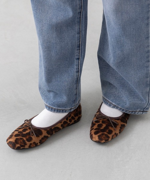 welleg（ウェレッグ）の「ハラコ調 スクエアトゥ バレエシューズ（バレエシューズ・レディース・ブラウン/レオパード/ブラック・21.5cm/22.0cm/22.5cm/23.0cm/23.5cm/24.0cm/24.5cm/25.0cm/25.5cm/26.0cm）」の22枚目の写真