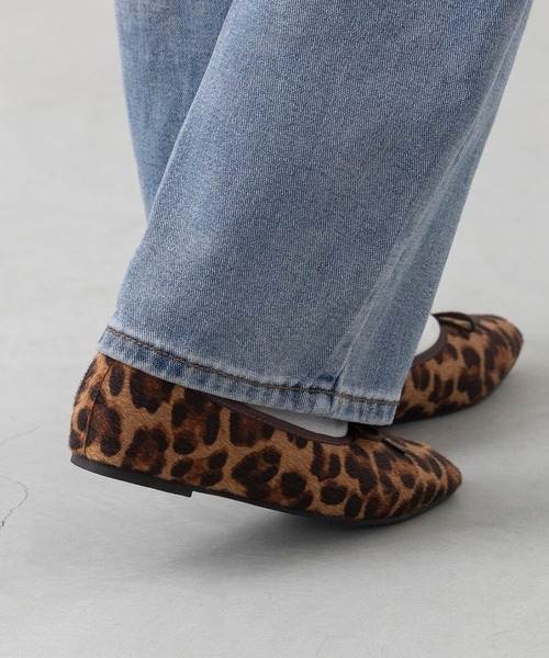 welleg（ウェレッグ）の「ハラコ調 スクエアトゥ バレエシューズ（バレエシューズ・レディース・ブラウン/レオパード/ブラック・21.5cm/22.0cm/22.5cm/23.0cm/23.5cm/24.0cm/24.5cm/25.0cm/25.5cm/26.0cm）」の6枚目の写真