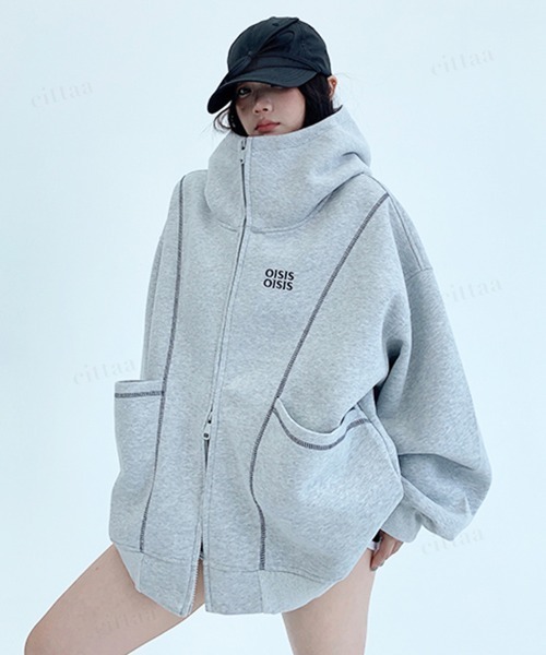 ジバンシー　オーバーサイズ　スェットコート　ダブルジップ　パーカー　ユニセックス SINSS パーカー Heavy weight double zip hoodie / ヘビーウェイト