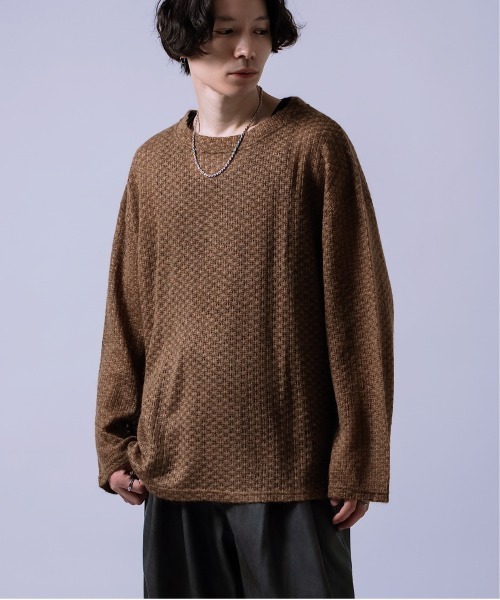 Crownor（クラウノアー）の「ニット カットソー（Tシャツ/カットソー・メンズ・アイボリー/グリーン/テラコッタ/ブラック/ブラウン・SMALL/MEDIUM/LARGE）」の3枚目の写真