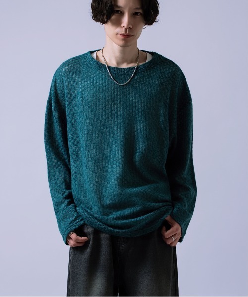Crownor（クラウノアー）の「ニット カットソー（Tシャツ/カットソー・メンズ・アイボリー/グリーン/テラコッタ/ブラック/ブラウン・SMALL/MEDIUM/LARGE）」の18枚目の写真