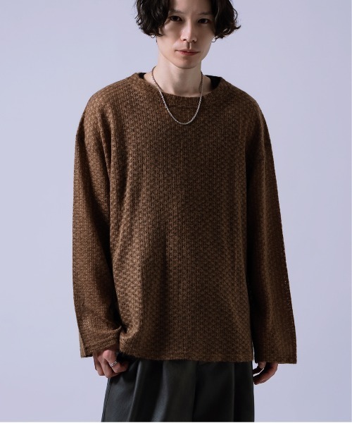 Crownor（クラウノアー）の「ニット カットソー（Tシャツ/カットソー・メンズ・アイボリー/グリーン/テラコッタ/ブラック/ブラウン・SMALL/MEDIUM/LARGE）」の22枚目の写真