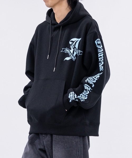 bike star(バイクスター)の「【31】オールドイングリッシュロゴフーディ(パーカー・メンズ・ブラック系1/サックスブルー/ブラック系2・MEDIUM/LARGE)」の16枚目の写真