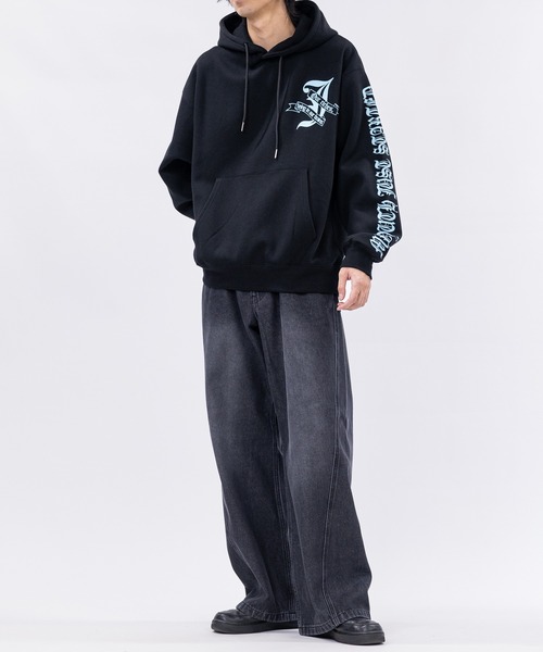 bike star(バイクスター)の「【31】オールドイングリッシュロゴフーディ(パーカー・メンズ・ブラック系1/サックスブルー/ブラック系2・MEDIUM/LARGE)」の18枚目の写真