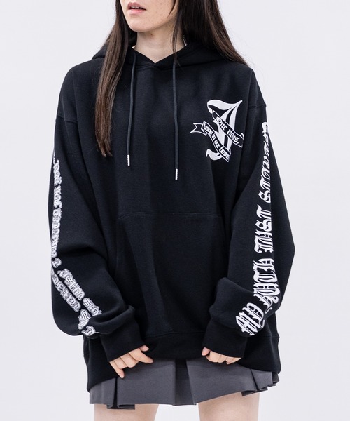 bike star(バイクスター)の「【31】オールドイングリッシュロゴフーディ(パーカー・メンズ・ブラック系1/サックスブルー/ブラック系2・MEDIUM/LARGE)」の9枚目の写真