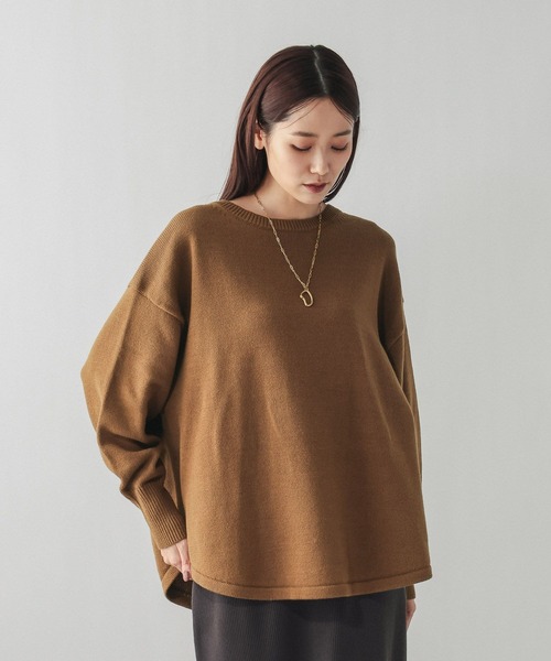 GLOBAL WORK（グローバルワーク）の「毛玉になりにくいドルマン/494139（ニット/セーター・レディース・ワインレッド/グレー/アイボリー/ブラック/ピンク系その他4/グリーン系その他3/ブラウン・REGULAR/SHORT）」の4枚目の写真