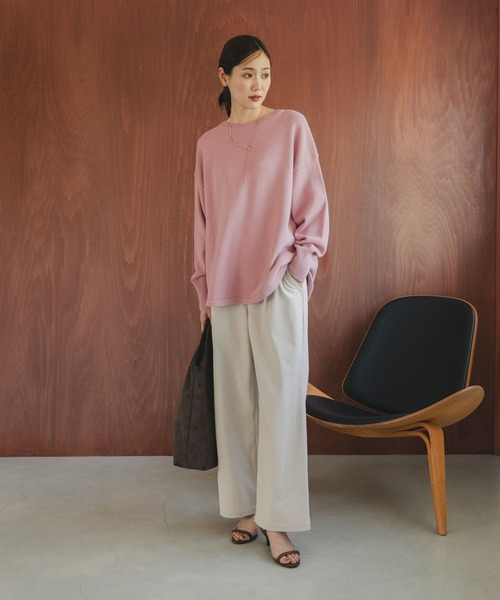 GLOBAL WORK（グローバルワーク）の「毛玉になりにくいドルマン/494139（ニット/セーター・レディース・ワインレッド/グレー/アイボリー/ブラック/ピンク系その他4/グリーン系その他3/ブラウン・REGULAR/SHORT）」の8枚目の写真