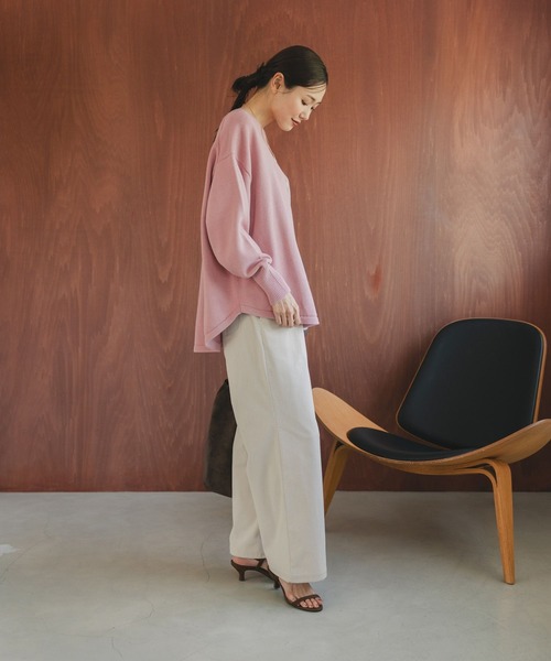 GLOBAL WORK（グローバルワーク）の「毛玉になりにくいドルマン/494139（ニット/セーター・レディース・ワインレッド/グレー/アイボリー/ブラック/ピンク系その他4/グリーン系その他3/ブラウン・REGULAR/SHORT）」の10枚目の写真