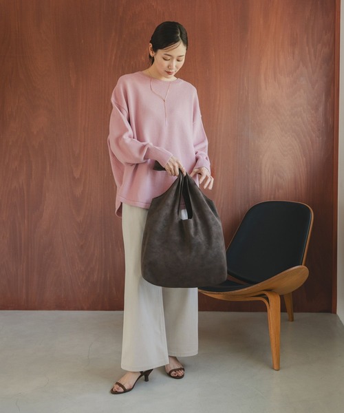 GLOBAL WORK（グローバルワーク）の「毛玉になりにくいドルマン/494139（ニット/セーター・レディース・ワインレッド/グレー/アイボリー/ブラック/ピンク系その他4/グリーン系その他3/ブラウン・REGULAR/SHORT）」の11枚目の写真