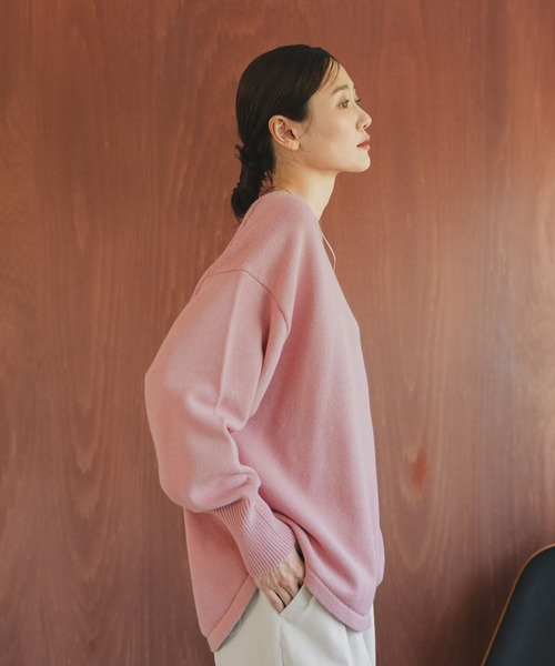 GLOBAL WORK（グローバルワーク）の「毛玉になりにくいドルマン/494139（ニット/セーター・レディース・ワインレッド/グレー/アイボリー/ブラック/ピンク系その他4/グリーン系その他3/ブラウン・REGULAR/SHORT）」の12枚目の写真