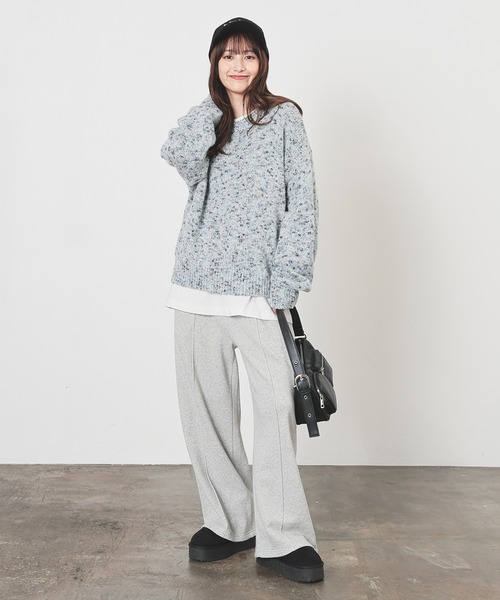 Honeys(ハニーズ)の「ミックスクルーニット(ニット/セーター・レディース・ピンク系その他/ブラウン系その他/イエロー系その他/ブルー系その他/パープル系その他・S/M/LL/L)」の6枚目の写真