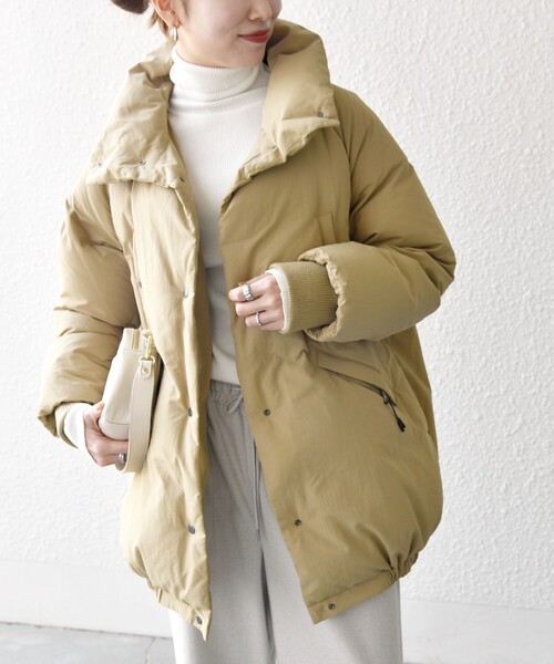 あっこ セール】SHIPS any: ナイロン スタンドカラー ダウン コクーン コート
