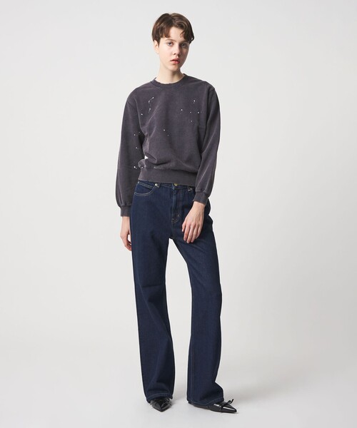 6（ロク）の「＜6(ROKU)＞ダメージ ペイント スウェット プルオーバー（スウェット・レディース・クリーム/ダークグレー/その他1・L/S）」の6枚目の写真