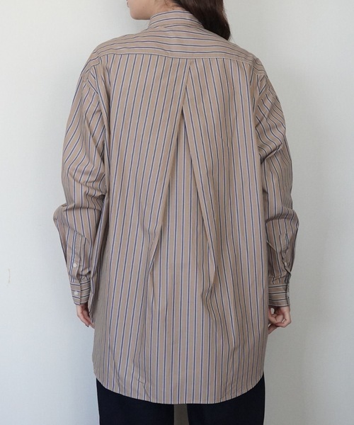 ZOZOMARKET(ゾゾマーケット)の「ストライプビッグシャツ-ZOZOMARKET by ハヤシアンナ(シャツ/ブラウス・レディース・ベージュ系その他2/ホワイト×ネイビー・マルチサイズ)」の11枚目の写真