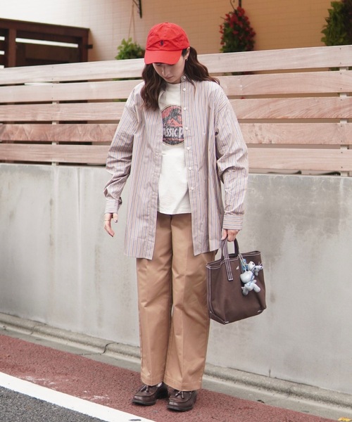 ZOZOMARKET(ゾゾマーケット)の「ストライプビッグシャツ-ZOZOMARKET by ハヤシアンナ(シャツ/ブラウス・レディース・ベージュ系その他2/ホワイト×ネイビー・マルチサイズ)」の15枚目の写真